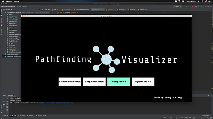 Python Pathfinding Visualizer (BFS, DFS, A*) - Update 3.0 - Seung Jae Yang