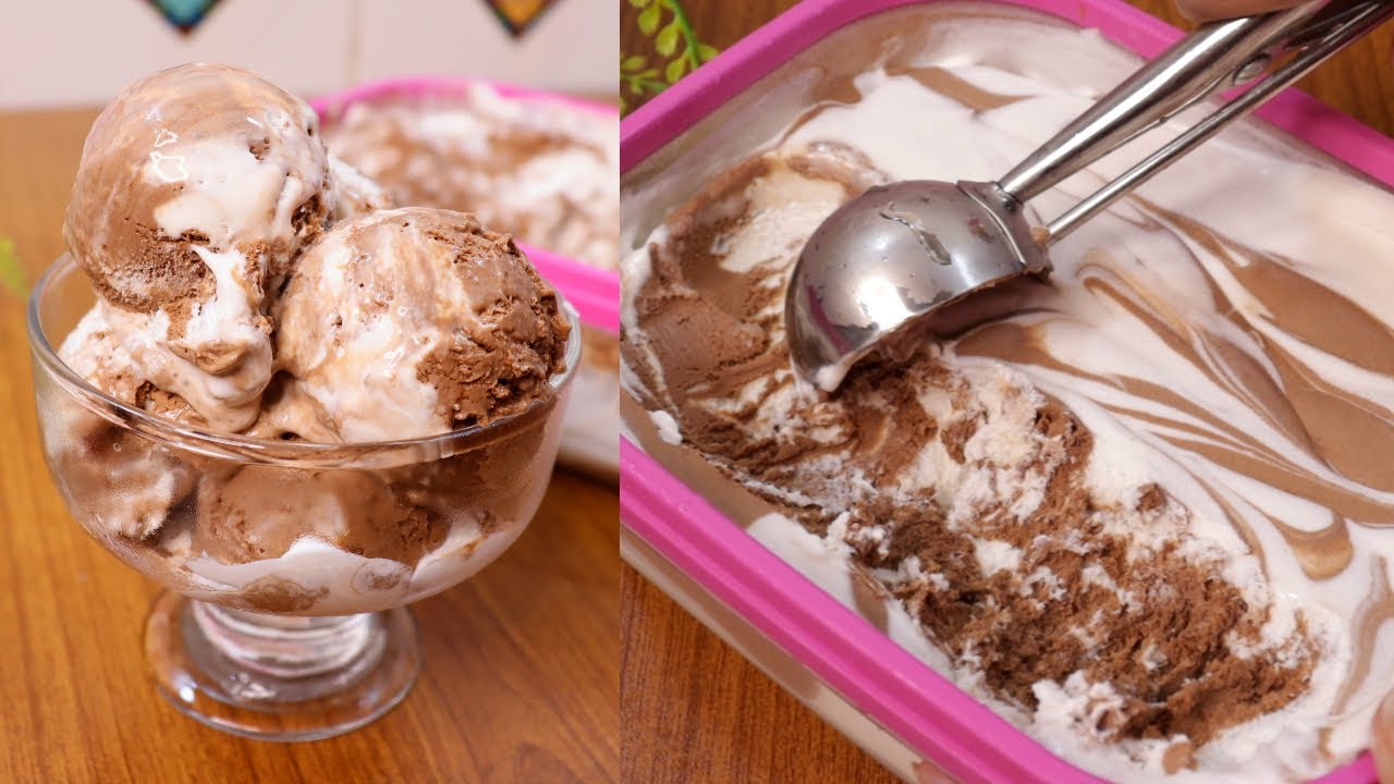 Chocolate Vanilla Ice Cream Recipe Easy Marble Ice Cream Recipe