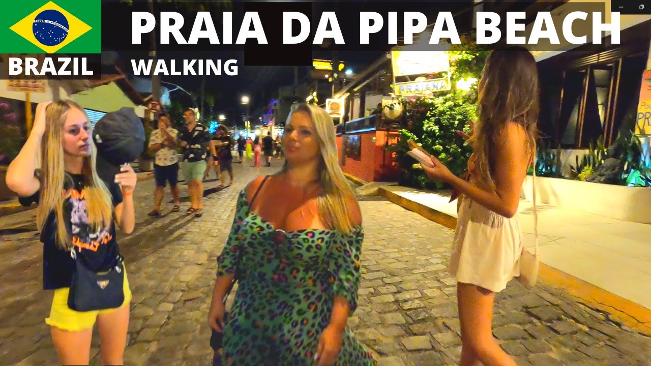 PRAIA DA PIPA Beach 🇧🇷 Brazil Walking Tour Street 4K NithtLife | Playa del Pipa