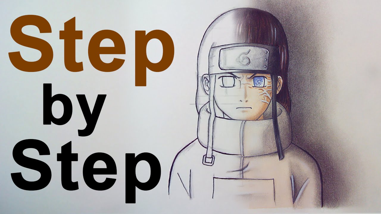 how to draw neji hyuga shippuden