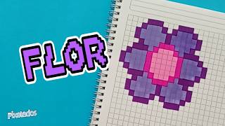 COMO DIBUJAR UNA FLOR paso a paso PIXEL ART - PIXELADOS