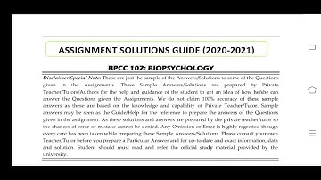 BPCC 102 Ignou Solved Assignment 2020-21