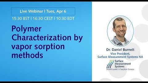 Webinar: Polymer characterization by Vapor Sorption Methods with Dr. Daniel Burnett