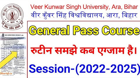 Vksu Part 1 Exam 2022-25 General Pass Course Routine समझे Vksu Part 1 Exam Date 2022-25 Vksu Admit