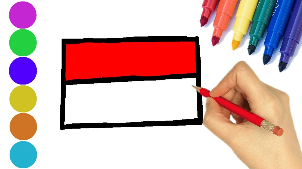 How To Draw Monaco Flag Step By Step Cara Menggambar Bendera Monaco 