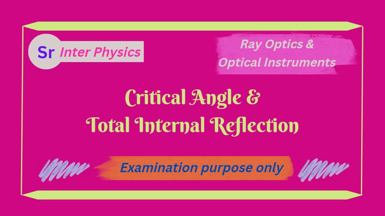 Critical angle and Total Internal Reflection | Sree Physics Channel ...