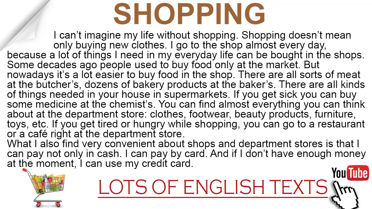 English in my life. Текст на английском. Shops and shopping топик по английскому языку. Текст шоппинг на английском. Тексты на тему shopping.