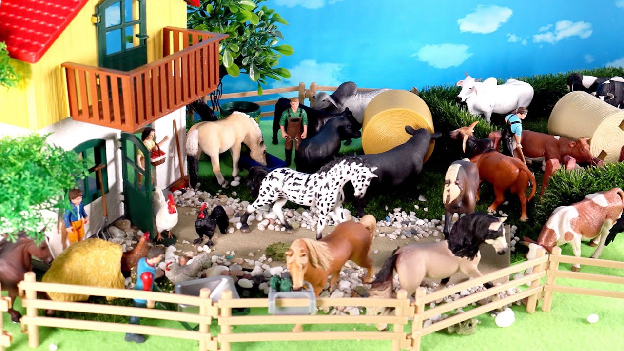 Fun Country Farm Set and Barn Animal Figurines