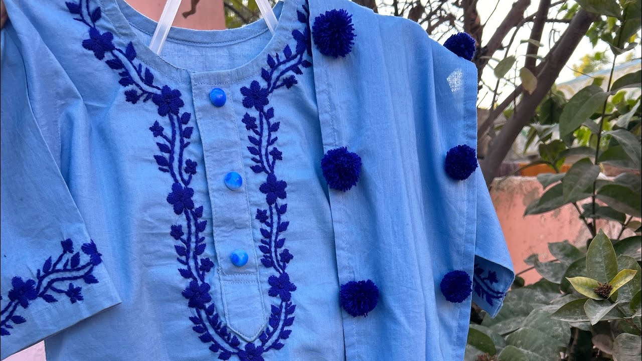 Hand Embroidered 3 year Baby girl EID dress ♥️ 3 piece Hand Embroidered dress