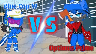 Blue Cop (Metal Cardbot) VS Optimus Prime (Transformers) Gacha Fight Battle