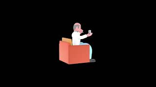 3D Cartoon Male Scientist Character Turntable | Happy Scientist with Test Tube Rack and Pipette