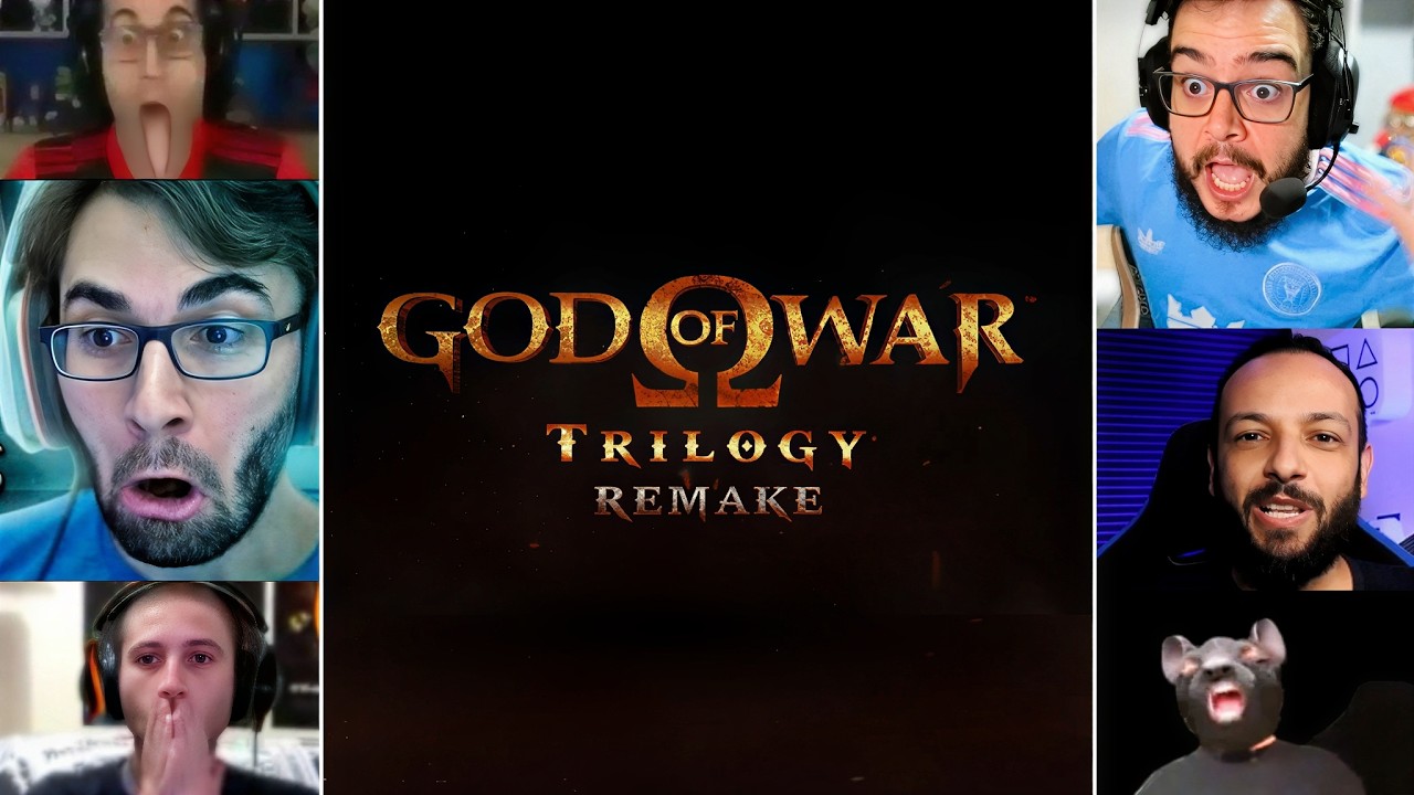 YOUTUBERS REAGINDO AO GOD OF WAR TRILOGY REMAKE!!