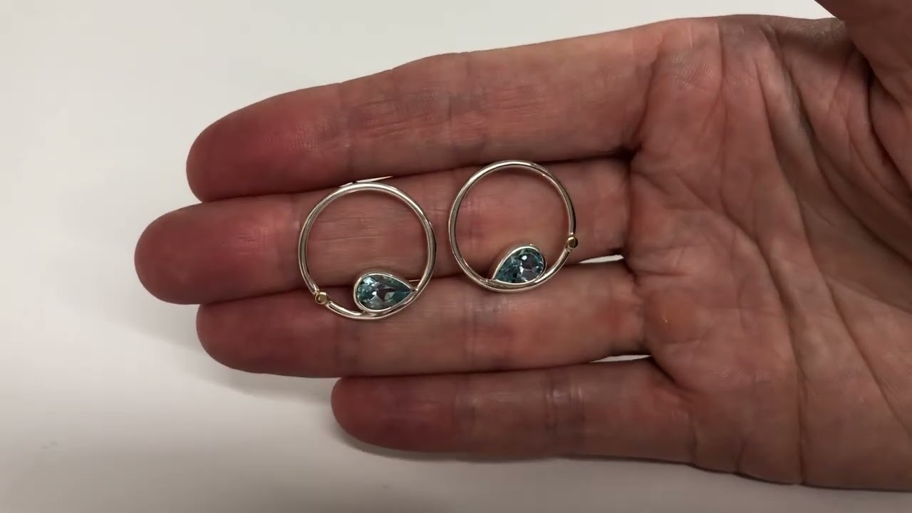 Silver gold and topaz earrings by 