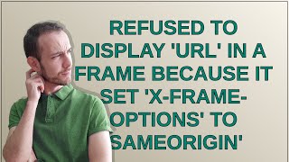 Refused to display 'URL' in a frame because it set 'X-Frame-Options' to 'sameorigin'