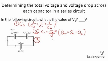 Physics 6.3.2.3 Determining  total voltage and voltage drop across capacitor in a series circuit