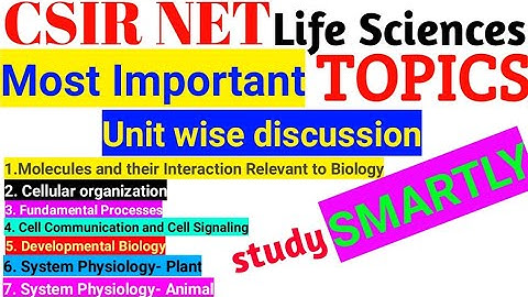 Important topics for CSIR NET Life Sciences | Unit wise discussion (from unit 1 to unit 7)  #CSIR