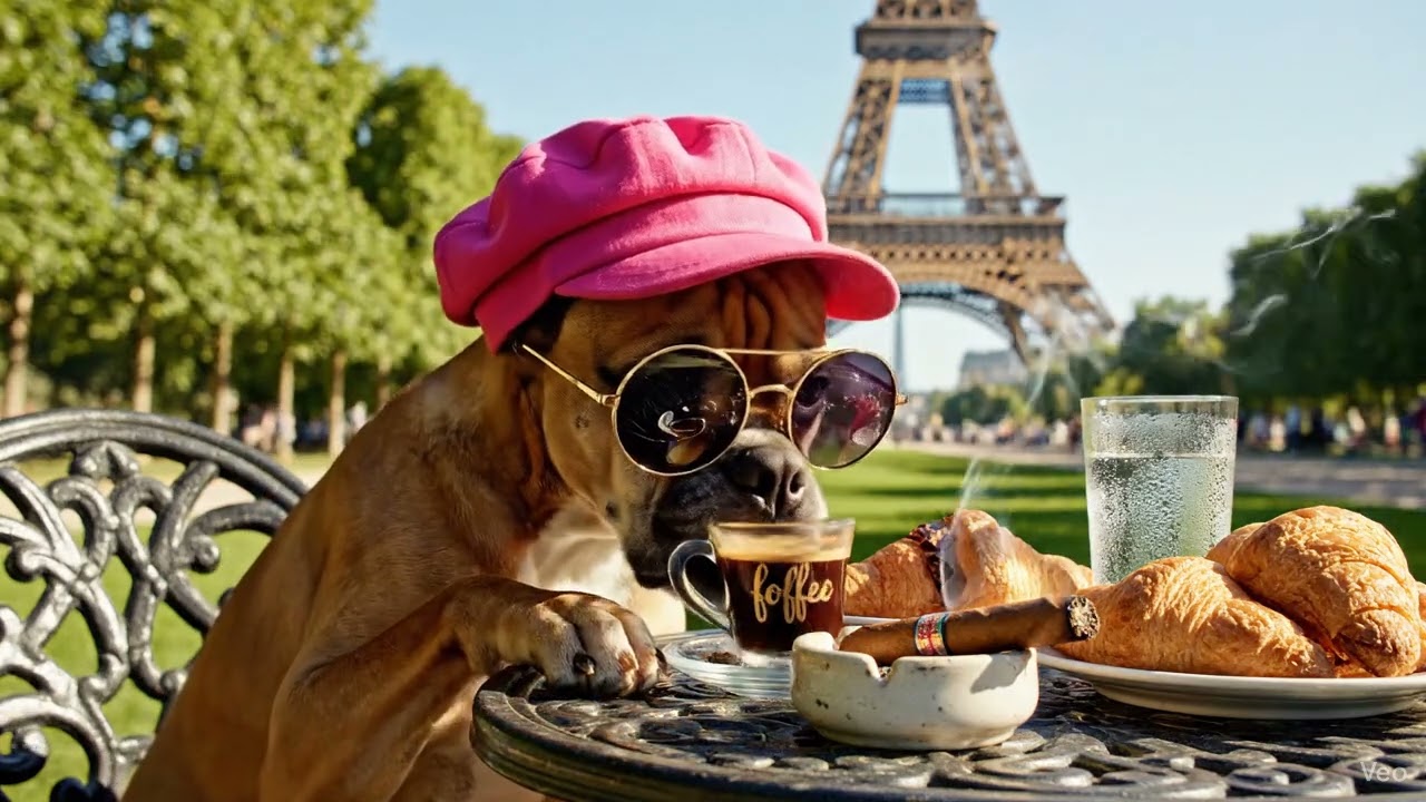 Lola Boxer Cigar Traveling Dog Eiffel