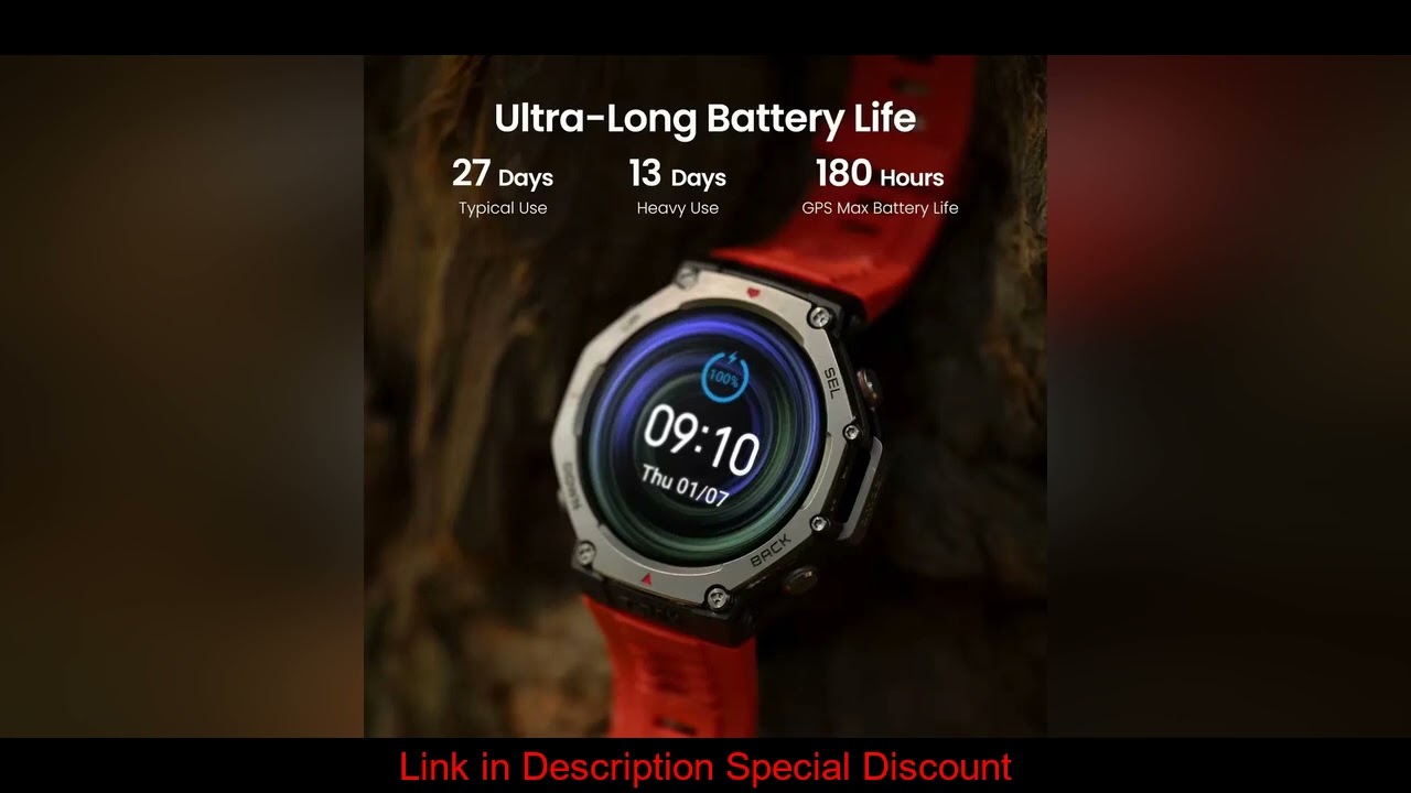 For Amazfit T-Rex 3 Outdoor Swim Smartwatch AMOLED Display 6 Satellite Systems Dual Band GPS 170 Spo