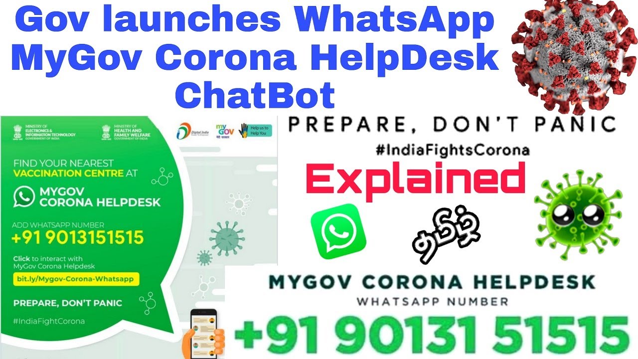 WhatsApp MyGov Corona Helpdesk Chatbot | Find COVID Vaccine Centers Using WhatsApp | Explained Tamil
