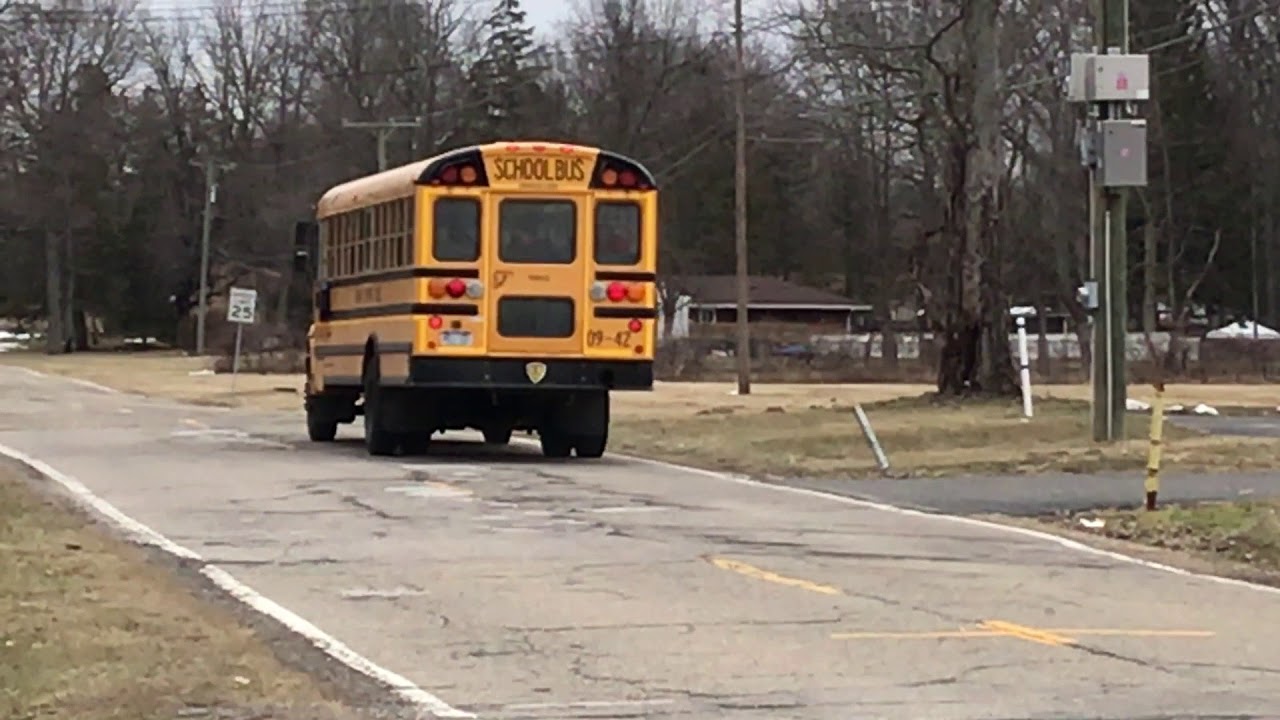 School Buses Leaving Barth Elementary School (Romulus, Mi)
