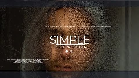 Simple Modern Opener After Effects Templates