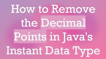 How to Remove the Decimal Points in Java