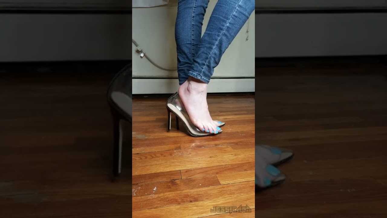 Clear High Heels Pumps Shoe Play Showing Feet YouTube