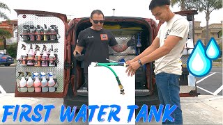 New Detailer Gets his First 33 Gallon Water tank for his Mobile Detailing Sedan setup!