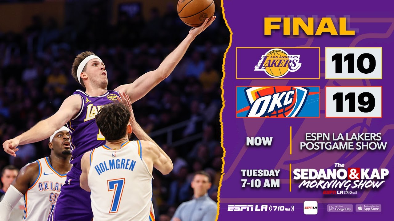 Lakers Fall To SGA-Less Thunder. LeBron's 19 & AR's 16 Can't Beat The Champs - Lakers Postgame