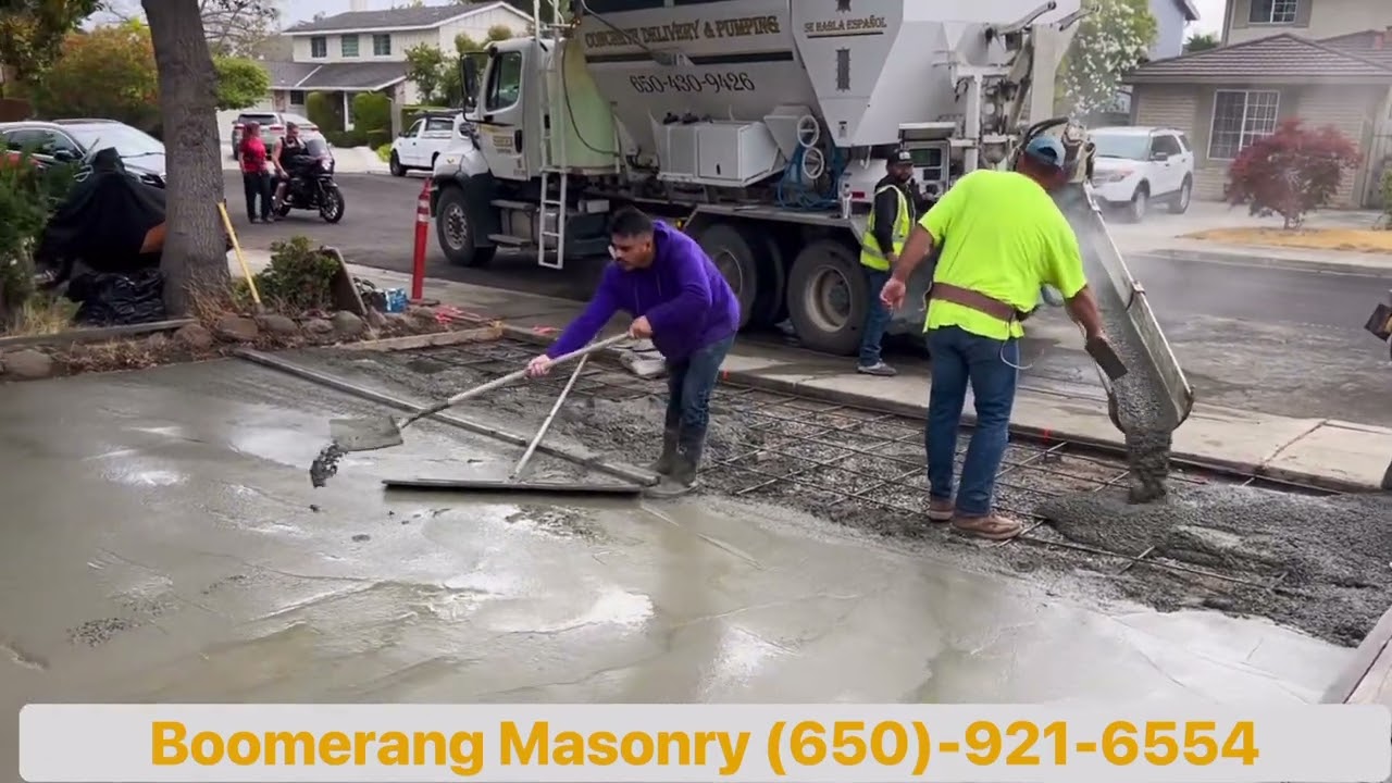 Concrete driveway replacement in Foster city, California.