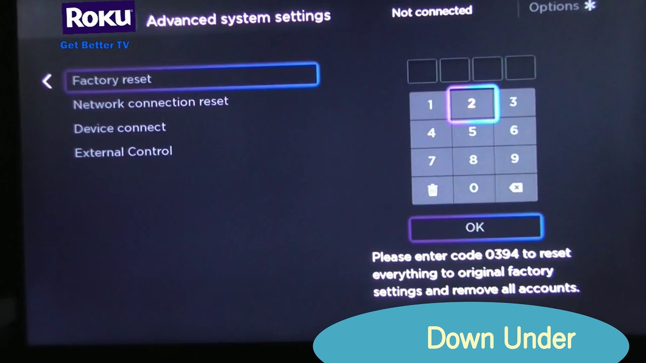 how to factory reset your Roku