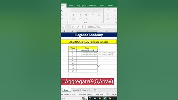 Aggregate + Sum Formula #excel #msexcel  #shortsvideo #shorts #ytshorts #eleganceacademy #aggregate
