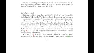 Depth-Wise Convolutions in Vision Transformers for Efficient Training on Small Datasets
