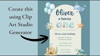 Under the Sea Birthday Boy Invitation | Editable in Canva | Whimsical First Birthday Invite screenshot 1