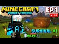 🔴 LIVE: MY FIRST DAY IN MINECRAFT PE SURVIVAL! (EP 1)