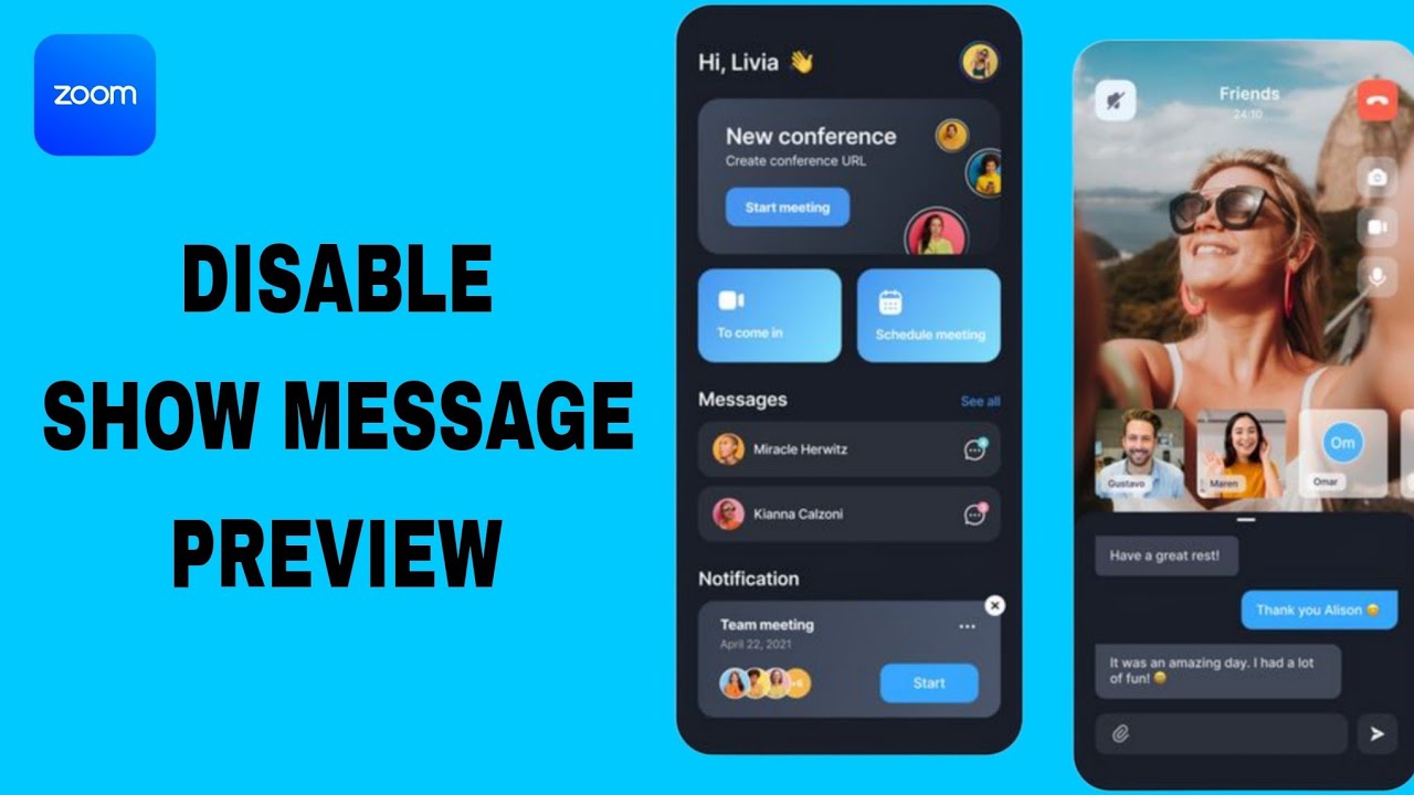 How To Disable Show Message Preview On Zoom App | Step By Step