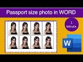 How can I convert my photo to passport size in Microsoft word|How to print passport size photo