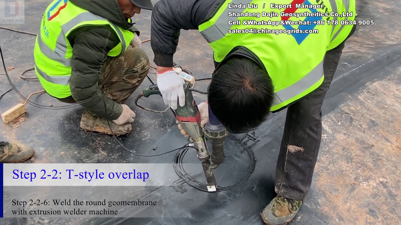 How to weld the HDPE geomembrane for waterproof pond liner construction guidance