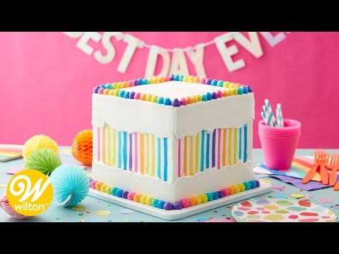 How to Make a Rainbow Stripe Faultline Cake  Wilton