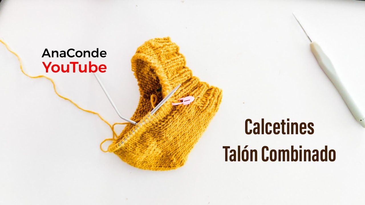 Tejer calcetines, talón combinado 1.