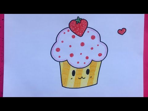 تعليم الرسم للأطفال رسم كب كيك كيوت للأطفال رسم فراولة رسم سهل رسم وتلوين Howtodraw Preschool 