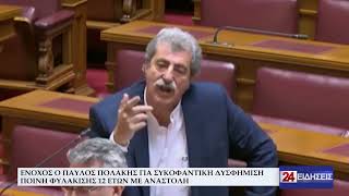 ΕΝΟΧΟΣ Ο ΠΑΥΛΟΣ ΠΟΛΑΚΗΣ ΓΙΑ ΣΥΚΟΦΑΝΤΙΚΗ ΔΥΣΦΗΜΙΣΗ – ΠΟΙΝΗ ΦΥΛΑΚΙΣΗΣ 12 ΕΤΩΝ ΜΕ ΑΝΑΣΤΟΛΗ