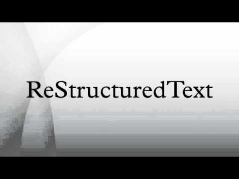 ReStructuredText