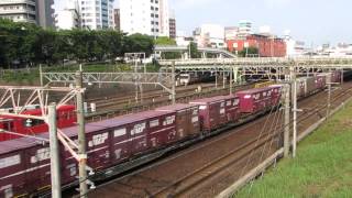[HD]JR貨物　東海道本線　金山駅付近1058レ　EF210-151号機牽引　100番台　貨物列車通過