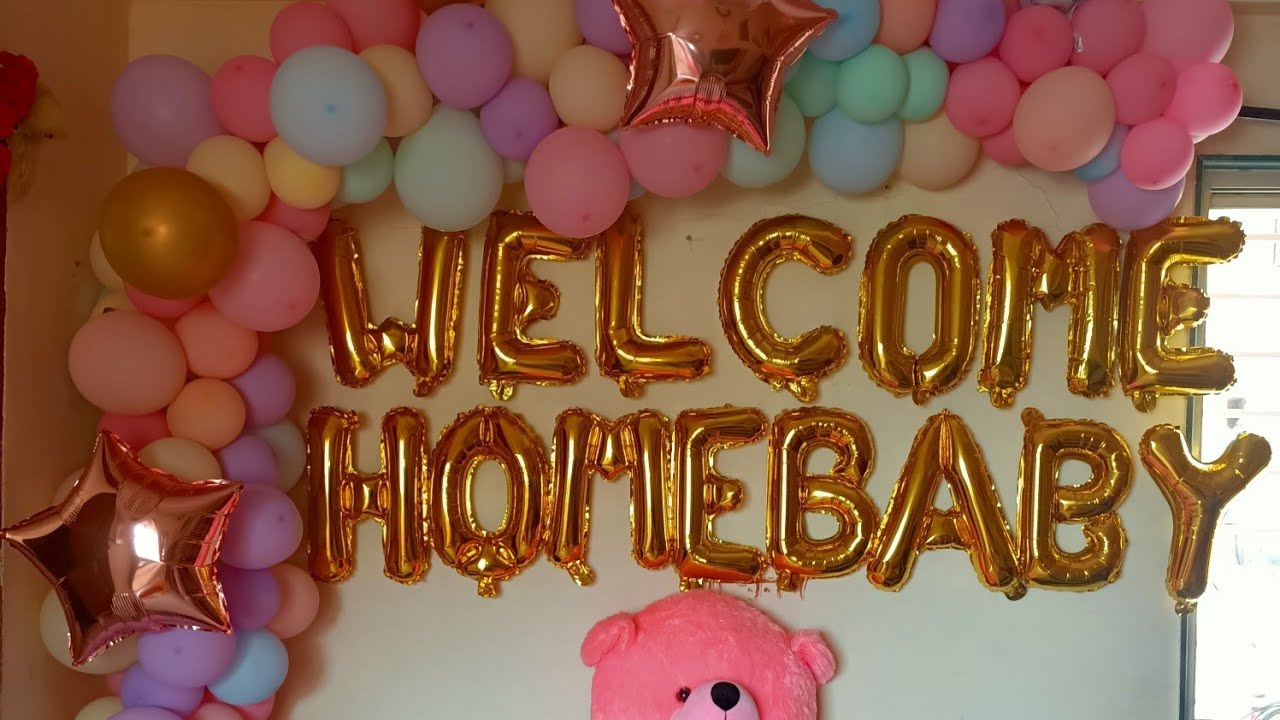 Welcome home decoration for newborn baby, Balloon decoration for baby welcome 