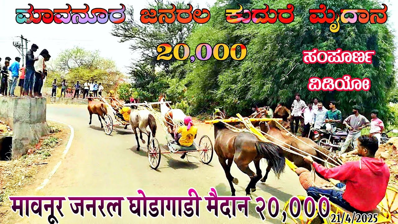 ಮಾವನೂರ ಜನರಲ ಕುದುರೆ ಮೈದಾನ 20,000 | मावनूर जनरल घोडागाडी मैदान २०,००० #mavanoor 21/4/2025