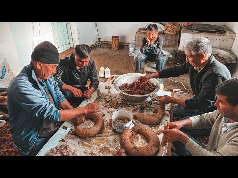 УЗБЕКИСТАН! ДЕРЕВЕНСКАЯ жизнь! Домашняя КОЛБАСА-КАЗЫ , Каурдак, ЖАРЕНАЯ РЫБА! Идеальный маринад