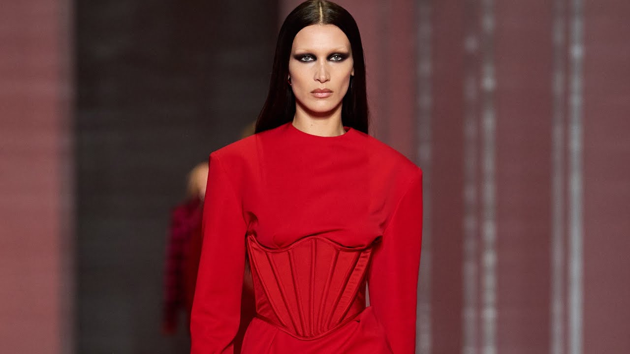 bella hadid red versace dress BELLA HADID