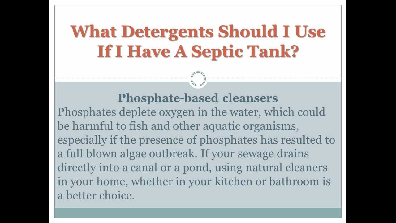 What Detergents Should I Use If I Have A Septic Tank? YouTube