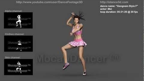 GANGNAM STYLE F - 3D dance Motion capture footage preview  |  3d animation video | by MocapDancer